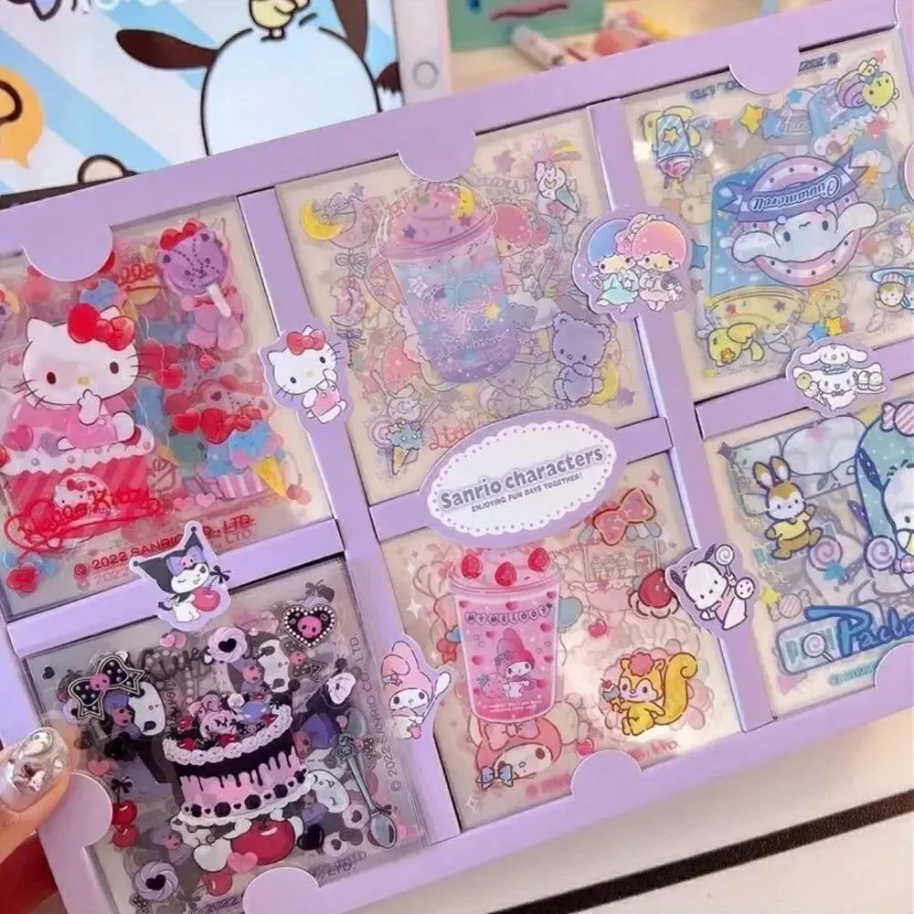 60 Pcs. Sanrio Kawaii Hello Kitty Kuromi Cinnamoroll Melody Stickers NIB